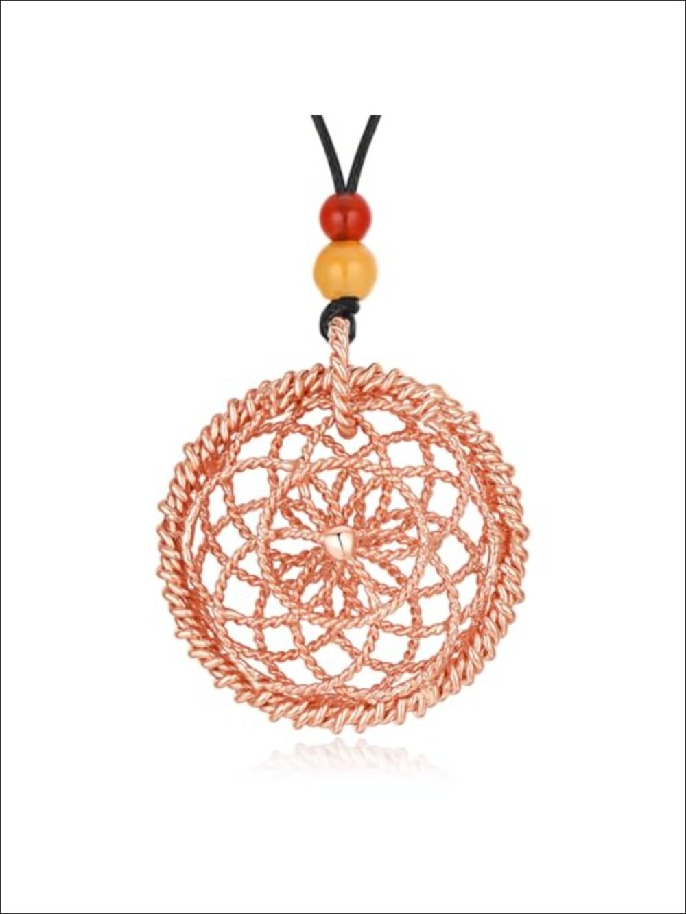 Sacred Geometry Tensor Ring Necklace Copper Gold Plated Meditation Healing